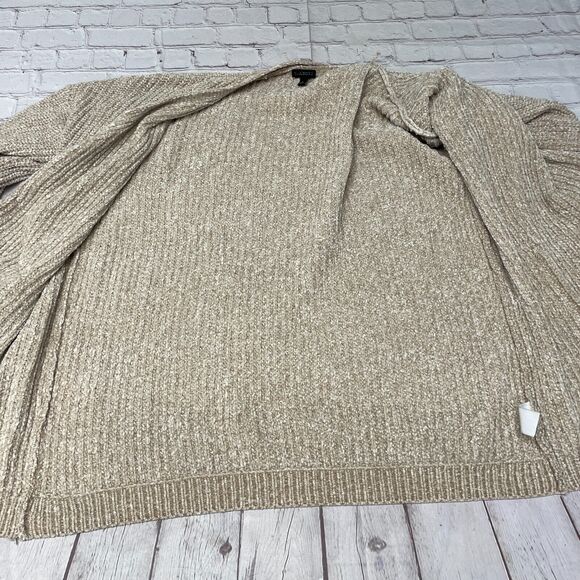Talbots Women Open Front Sweater Top Size Large Polyester Beige B355 -5 - Picture 9 of 16